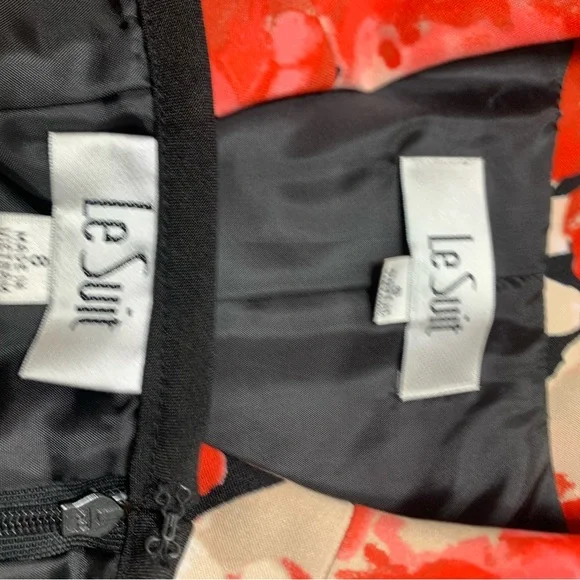 Le Suit pink, red, and Black Floral Blazer and skirt set women’s size 8 NWT - Picture 17 of 17